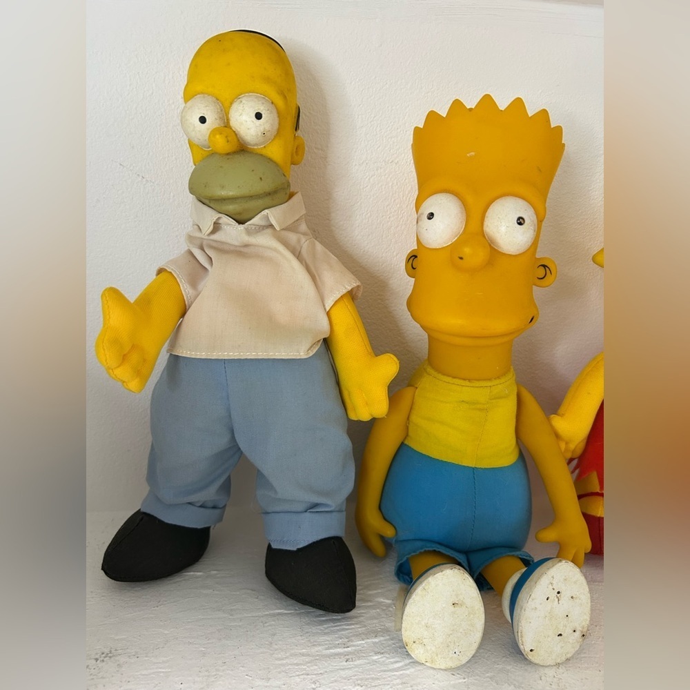 Vintage The Simpsons 1990’s  Colorful Cartoon Family Plush Toy Set - Picture 2 of 4